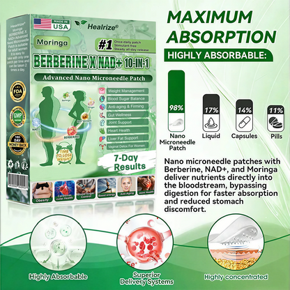 𝐎𝐟𝐟𝐢𝐜𝐢𝐚𝐥 𝐔𝐒 𝐒𝐭𝐨𝐫𝐞 🇺🇸  | 🧑‍⚕️🧪Healrize® Moringa · Berberine × NAD+ 𝟏𝟎-𝐢𝐧-𝟏 𝐀𝐝𝐯𝐚𝐧𝐜𝐞𝐝 𝐍𝐚𝐧𝐨 𝐌𝐢𝐜𝐫𝐨𝐧𝐞𝐞𝐝𝐥𝐞 𝐏𝐚𝐭𝐜𝐡 — 𝐎𝐧𝐜𝐞 𝐃𝐚𝐢𝐥𝐲, 𝐕𝐢𝐬𝐢𝐛𝐥𝐞 𝐑𝐞𝐬𝐮𝐥𝐭𝐬 𝐢𝐧 𝟕 𝐃𝐚𝐲𝐬