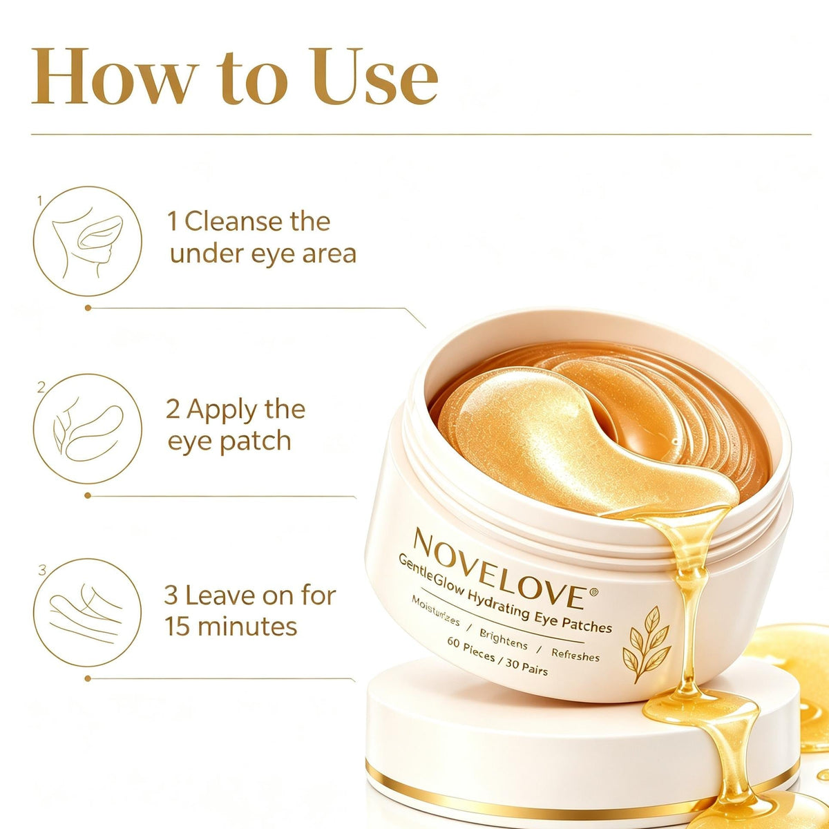 NOVELOVE® GentleGlow Hydrating Eye Patches