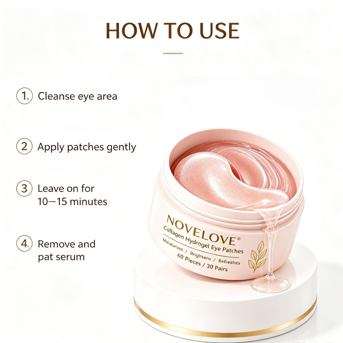 NOVELOVE® Collagen Hydrogel Eye Patches