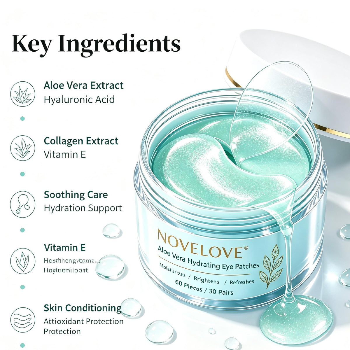 NOVELOVE® Aloe Vera Hydrating Eye Patches