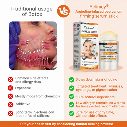 💫Made and Shipped from UK🇬🇧 Rolimey® Argireline-infused Bee Venom Firming Serum Stick(⏳LAST DAY 70% OFF)✨